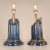Blue Vintage Italian Table Lamps Lapis Lazuli Marble Blue Gold Column Lamps a Pair For Sale - Image 8 of 11