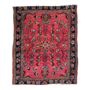 Antique Mohajeran Mat Lamb Wool Artistic Botanical GEM Sarouk Rug 1.11 x 2.2