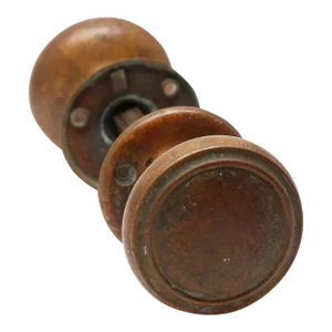 Mid 20th Century Flat Top Bronze Concentric Door Knobs With Rosettes