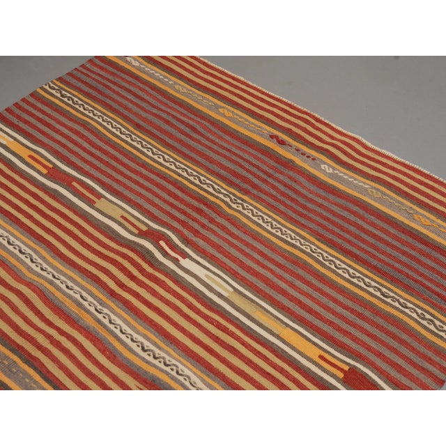Red 1970s Vintage Handmade Wool Cotton Red Terracotta Runner Rug For Sale - Image 8 of 11