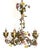 Italian Metal and Porcelain Flower Chandelier, 1940s For Sale - Image 4 of 17