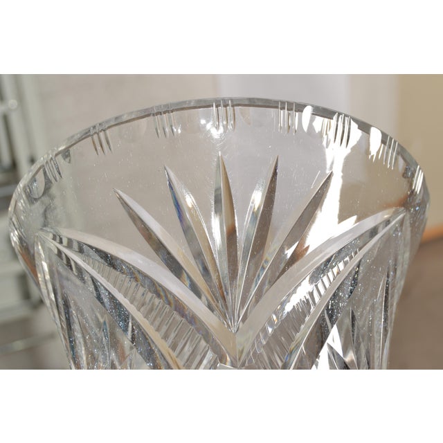 Early 20th Century Large Brilliant Majestic Cut Glass Crystal Vase American Brilliant For Sale - Image 10 of 15