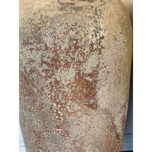 Pair of Monumental Antique Water Jars - Tall Crucible Form Olive Jars For Sale In Los Angeles - Image 6 of 13