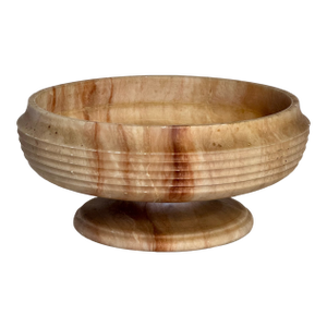 Vintage Pink Onyx Pedestal Bowl