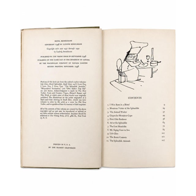 Mid-Century Modern Hotel Bemelmans by Ludwig Bemelmans 1946 Hardcover Book For Sale - Image 3 of 10