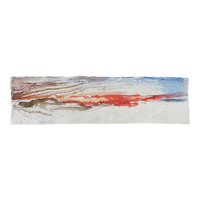 2006 George Turner Red Blue Abstract Landscape Painting For Sale