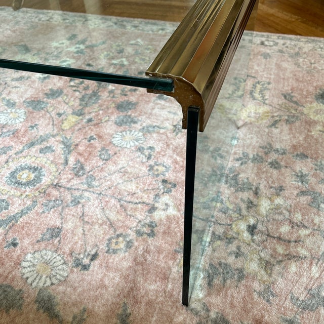 1970s Leon Rosen for Pace Waterfall Style Glass Coffee Table For Sale In Providence - Image 6 of 8