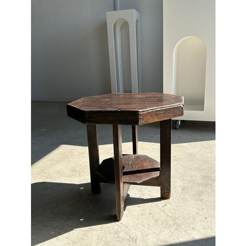 Small Vintage Modernist Octagonal Side Table with Quadripod Base For Sale - Image 17 of 18