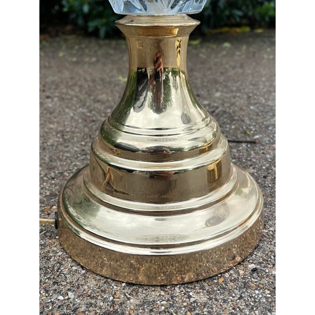 Vintage Dresden Bleikristall Crystal & Brass Large Table Lamps - a Pair For Sale In Dallas - Image 6 of 12