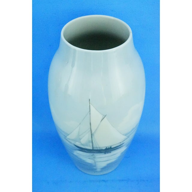 20th Century Danish Porcelain Model 8552-243 Vase with Sailing Ship by Bing & Grøndahl, Denmark, 1920s For Sale - Image 9 of 18
