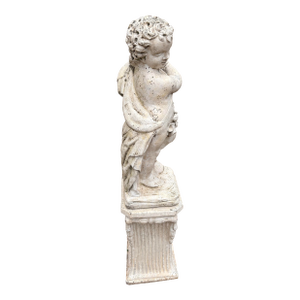 Vintage Concrete Putt or Cherub Palatine III Garden Statue With Base