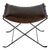 Melton Leather 21.5"W Stool, Dark Brown For Sale