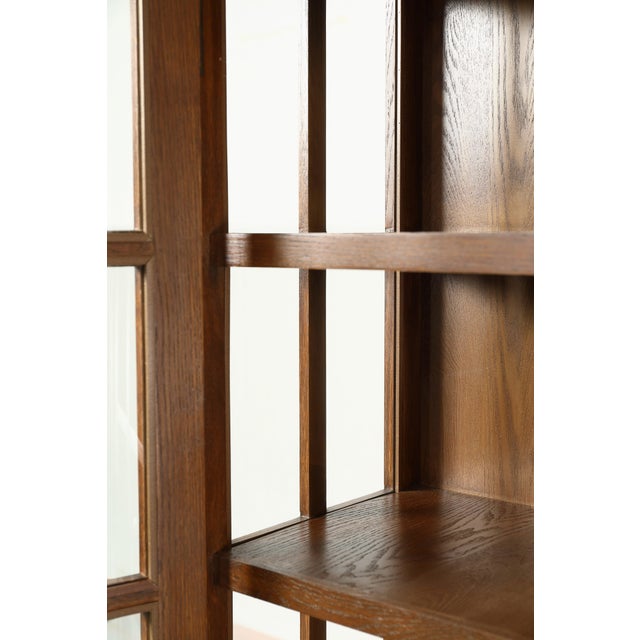Mission Oak Display China Cabinet / Bookcase - Walnut - 39"w For Sale In Chicago - Image 6 of 9