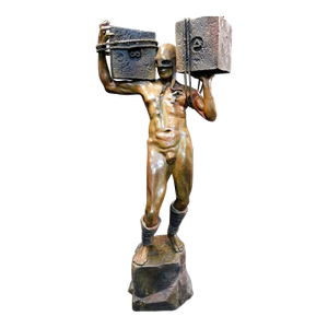 Renzo "Awake" Bronze Sculpture Hand Signed Artwork 58h X 26w X 16d
