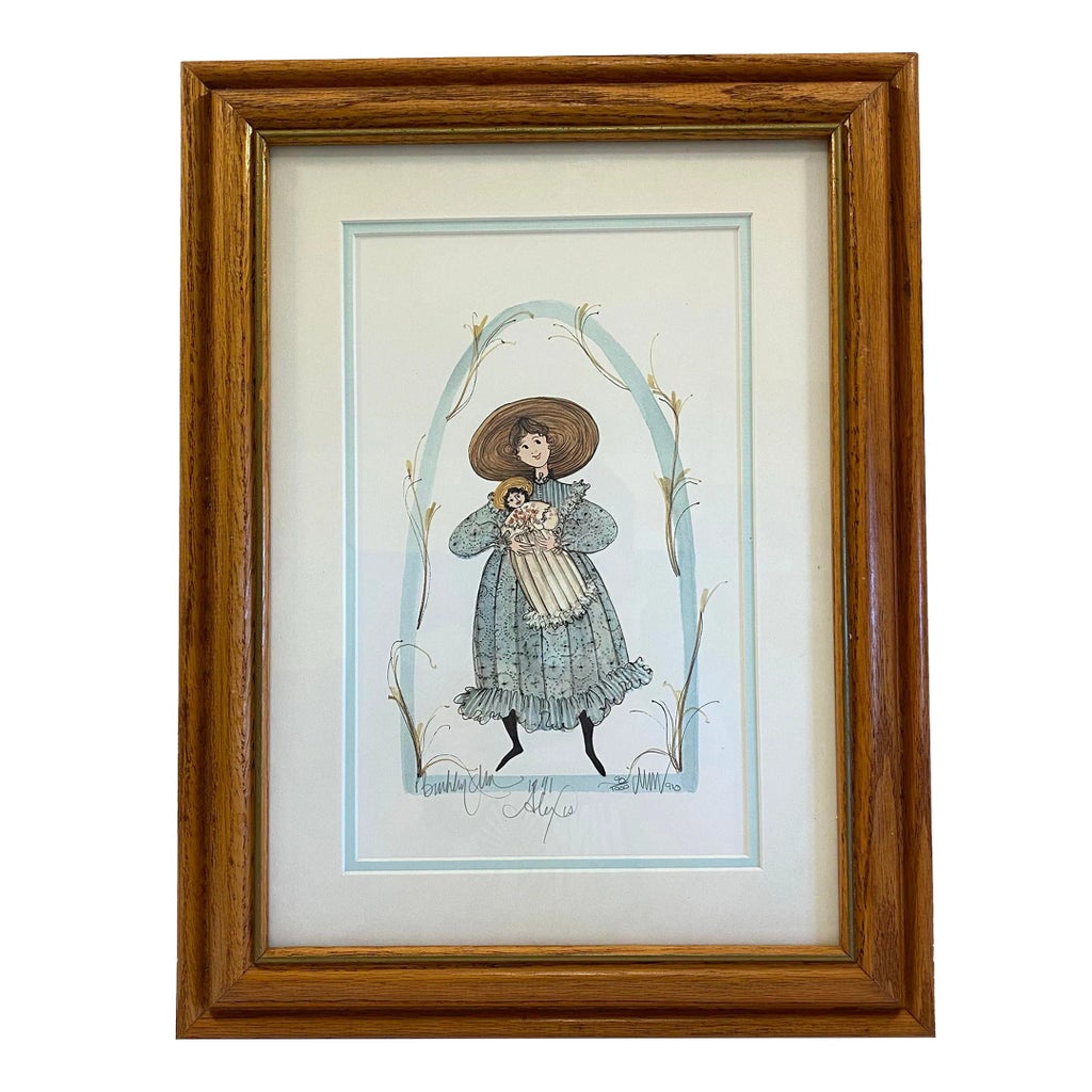 1991 P Buckley Moss 'Alexis' Framed & Signed Lithograph Print