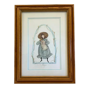 1991 P Buckley Moss ‘Alexis’ Framed & Signed Lithograph Print