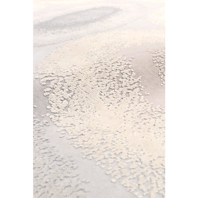 Pasargad Home Modern Silver Silk & Wool Area Rug- 8' 1" X 9'10" For Sale - Image 4 of 5