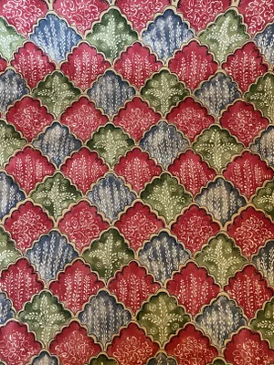 Brunschwig Fils Nanou Rockery Cotton Fabric in Reds 19 Yards