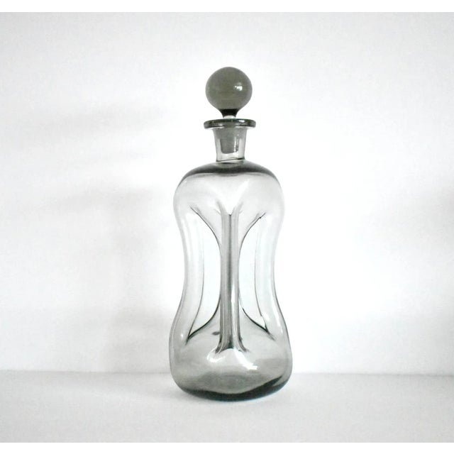 Mid-Century Jacob Bang for Holmegaard "Kluk Kluk" Glassverk Norway Blown Glass Decanter For Sale - Image 4 of 8