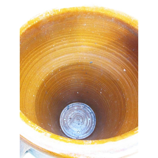 Beautifully shaped French half-glazed terracotta/ earthenware storage pot/ olive pot Made around the mid-20th century to...