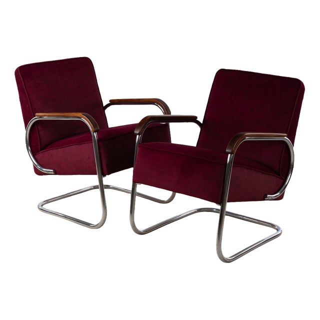 Bauhaus Cantilever Chairs by Gottwald, 1930s, Set of 2 For Sale