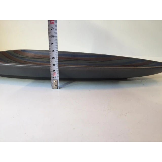 Black Asymmetrical Modernist Ceramic Dish by Ravnild, 1950s For Sale - Image 8 of 11