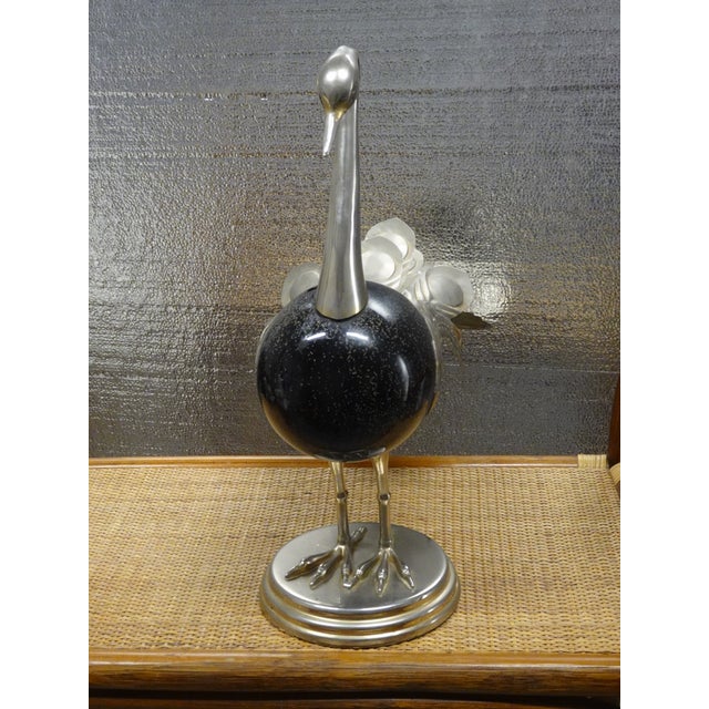 1970s Vintage Antonio Pavia 1970s Italian Silver Plated Bird Sculpture Figurine Italy For Sale - Image 5 of 14