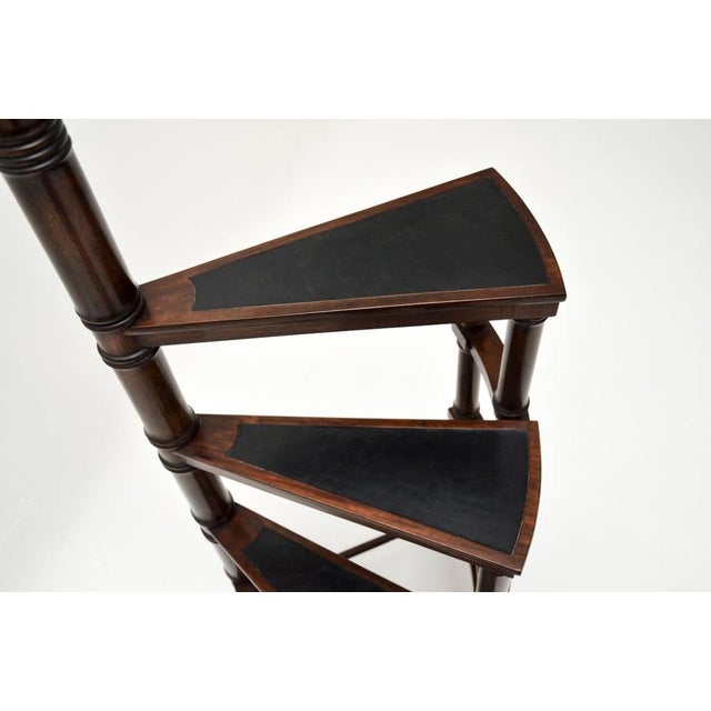 Black Georgian Leather Top Library Step, 1930s For Sale - Image 8 of 11