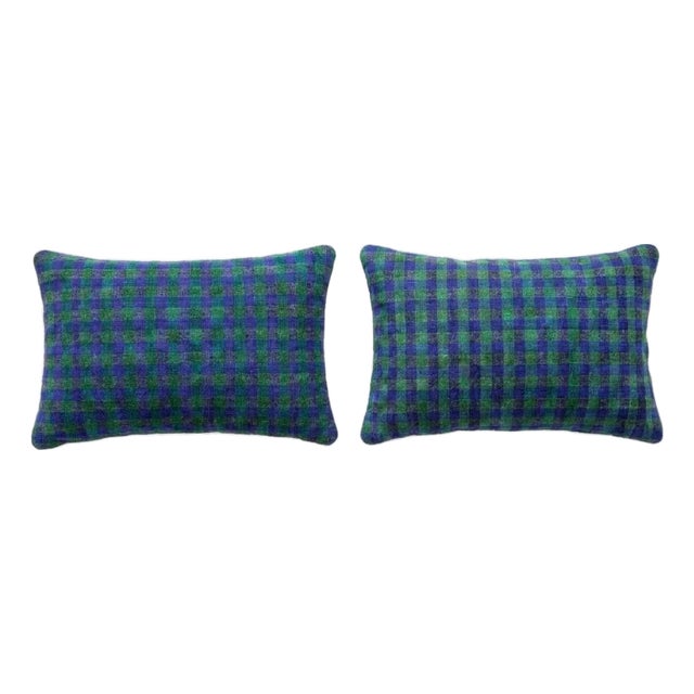 Heritage Wool Lumbar Rug Pillow Cover 16'' X 24'' - Set of Two For Sale