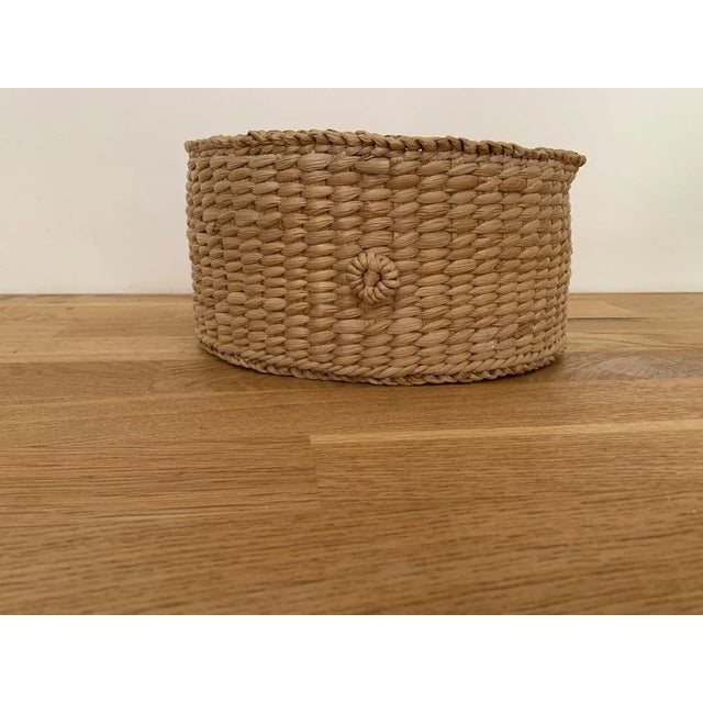 Small Woven Oval Basket For Sale - Image 3 of 5