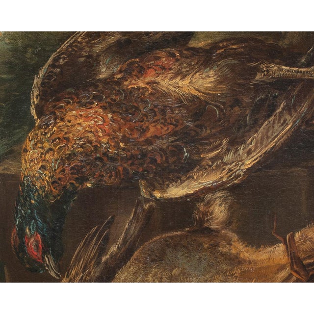 Giovanni Crivelli, Still Life with Game in a Rural Landscape, 1800s, Oil on Canvas, Framed For Sale - Image 6 of 10