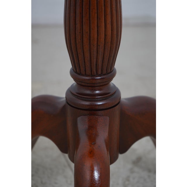 Wood Kindel Mahogany Brass Gallery Pedestal Stand or Table For Sale - Image 7 of 10