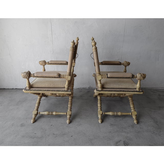 Marge Carson Pair of Marge Carson Tetes De Lion Campaign Directors Chairs For Sale - Image 4 of 11