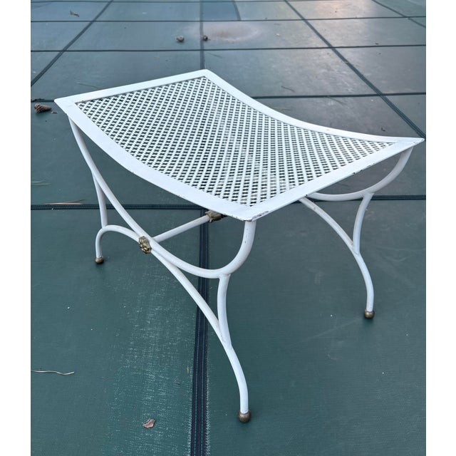 Mid 20th Century Vintage Mid Twentieth Century Italian Wrought Iron Patio Bench For Sale - Image 5 of 9