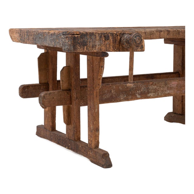 Mid 20th Century Czechia Traditional Burnt Orange Wood Console Table For Sale