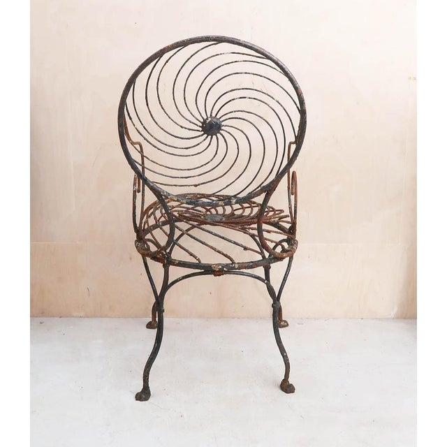 Antique Garden Chair in Wrought Iron, 1870 For Sale - Image 6 of 9