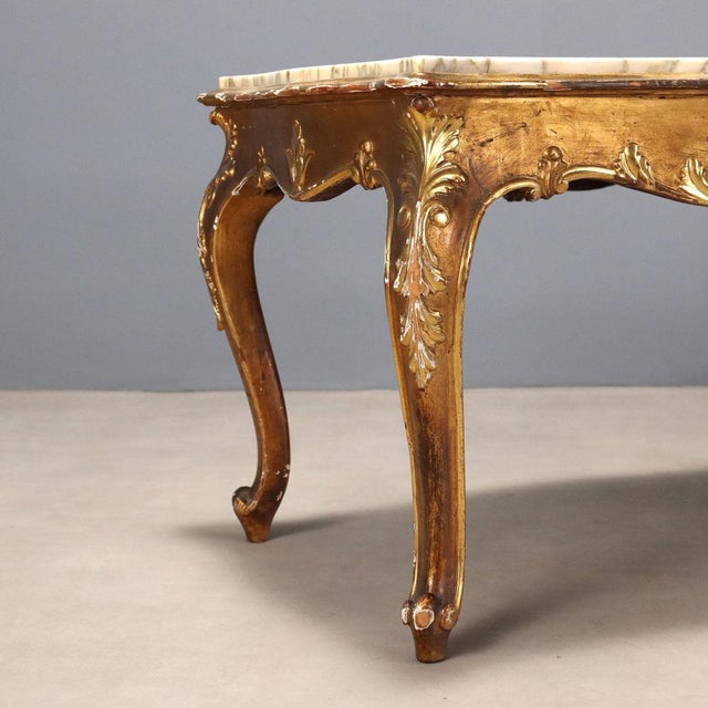 Wood Baroque Coffee Table in Fir Wood For Sale - Image 7 of 10
