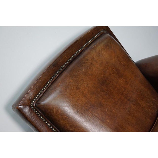 Vintage Dutch Cognac Leather Club Chairs, Set of 2 For Sale - Image 11 of 18