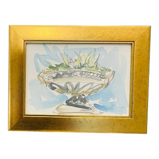 "Gardens Help Time Stand Still" Original Abstract Still Life Landscape Painting by JJ Hogan For Sale