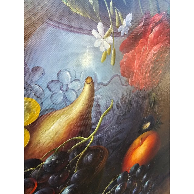 Up for sale is a stunning, large-scale original oil on canvas still life by artist Ron Benson. This piece is a masterful...