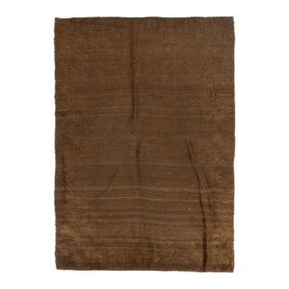 Vintage Turkish Hand-Knotted Wool Cotton Brown Kilim Area Rug For Sale