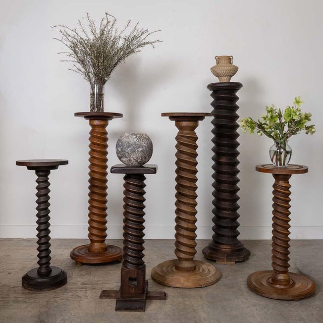 1940s French Twisted Wood Pedestal Table For Sale - Image 9 of 9