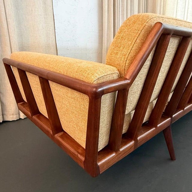 Mid-Century Modern Walnut "Rail Back" Sofa by Mel Smilow for Smilow-Thiell For Sale - Image 12 of 16