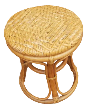 Vintage Blond Bamboo Stool