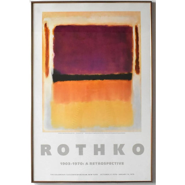 Metal Vintage 1978 Rothko Retrospective Lithograph Poster Print "Violet, Black, Orange, Yellow on White and Red" 1949 For Sale - Image 7 of 7