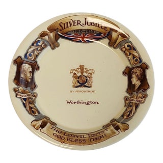 1935 King George VTH and Queen Mary Silver Jubilee Worthington Breweries Pub Ashtray Catchall For Sale