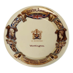 1935 King George VTH and Queen Mary Silver Jubilee Worthington Breweries Pub Ashtray Catchall