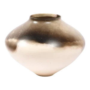 1980s American Modernist Organic Hand Painted Ceramic in Variegated Java Hues