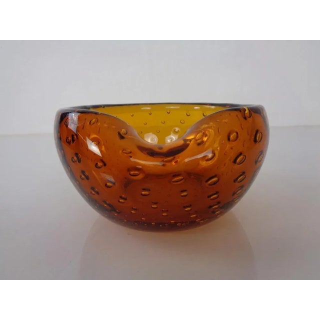 Amber Sommerso Murano Glass Ashtray, Italy, 1960s For Sale - Image 15 of 16