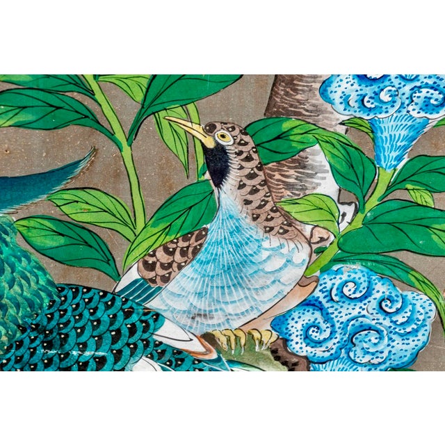 Framed Late 19th Century Hand-Painted Chinoiserie Wallpaper Panel For Sale - Image 10 of 11